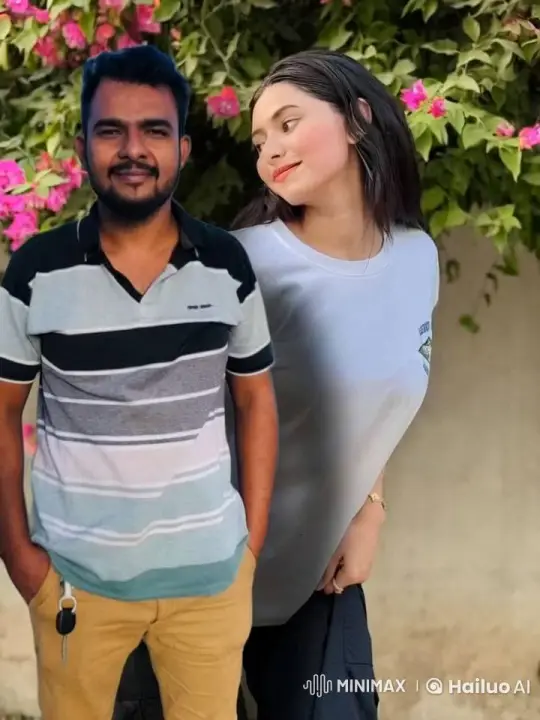 Couple Shares Intimate Kiss in Flowery Setting – AI Generated Video | Hailuo AI