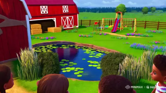 Inclusive Children on a Pastoral Farmyard Interacting with a Fluffy Lamb – AI Generated Video | Hailuo AI