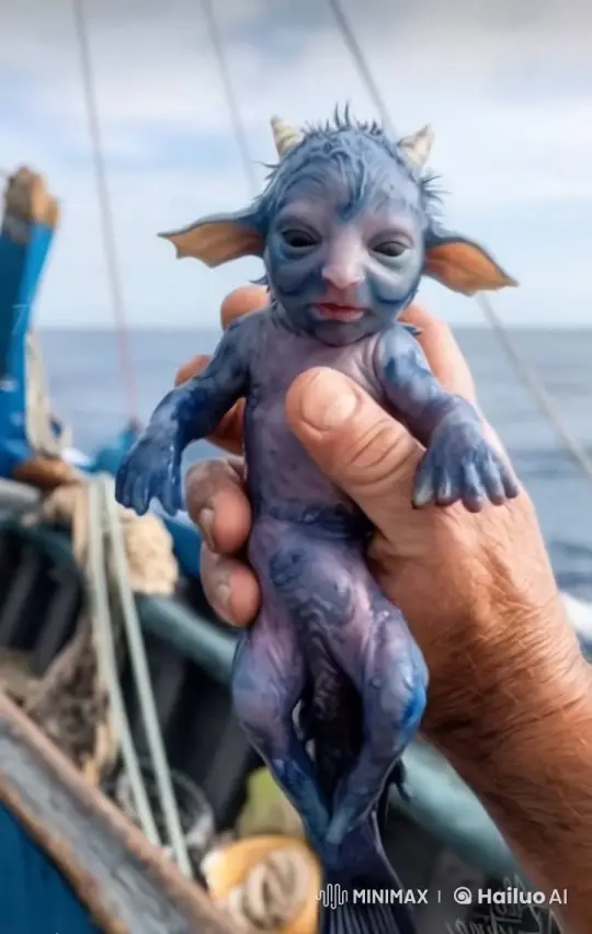 Discovery of a Shimmery Creature on a Sailing Boat – AI Generated Video | Hailuo AI