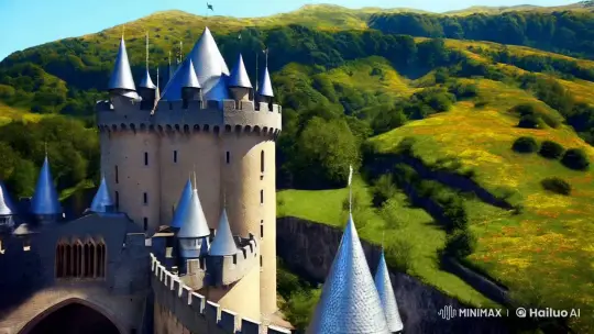 Medieval Camelot: A Majestic Castle and Bustling Market – AI Generated Video | Hailuo AI