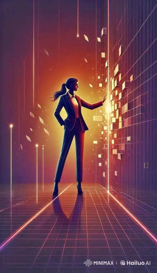 Futuristic Businesswoman Organizing Goals Digitally – AI Generated Video | Hailuo AI