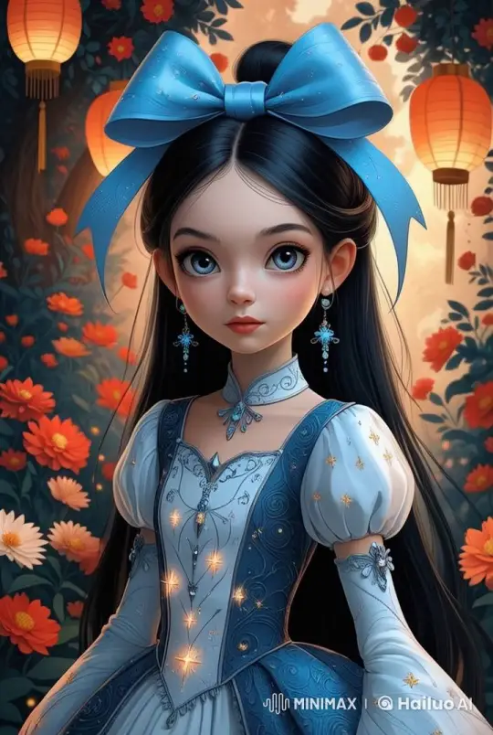 Elegant Girl Enjoys Enchanted Moment with Rabbit – AI Generated Video | Hailuo AI