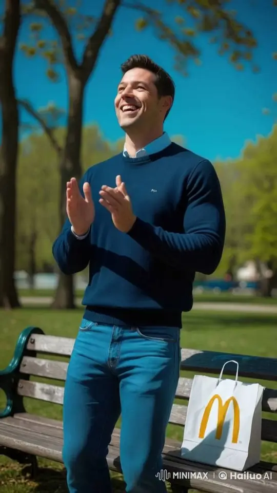 Realistic Fluid 8K Video of Man Clapping in Park – AI Generated Video | Hailuo AI