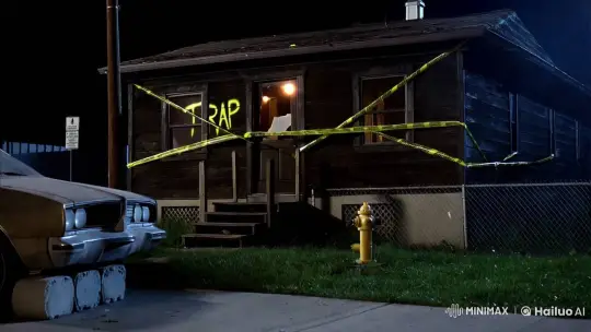 Abandoned House with Mysterious Lights and Graffiti – AI Generated Video | Hailuo AI