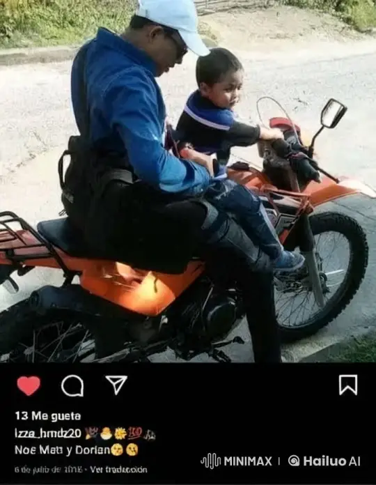 Person and Child Bonding on Parked Motorcycle – AI Generated Video | Hailuo AI