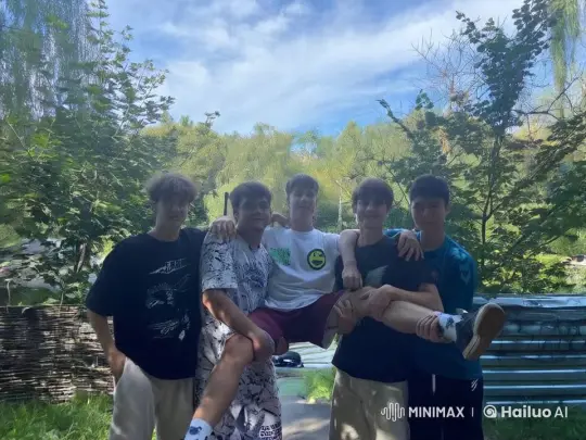 Young Men Enjoy Playful Splash and Toy Tractor Fun – AI Generated Video | Hailuo AI
