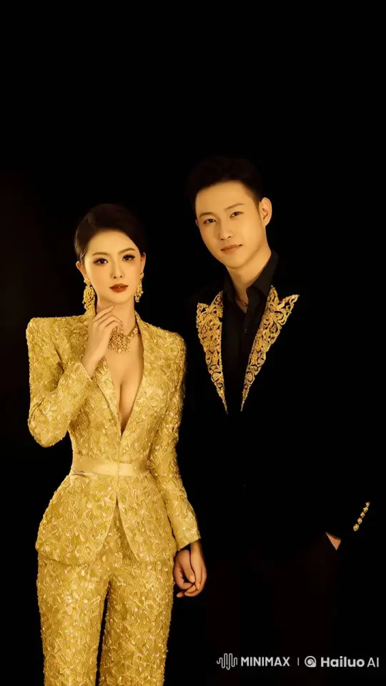 Couple in Intricate Suits Show Connection in Live2D Animation – AI Generated Video | Hailuo AI