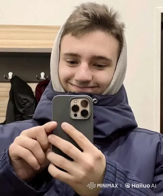 Young Man Takes Selfie, Digital Note Appears – AI Generated Video | Hailuo AI
