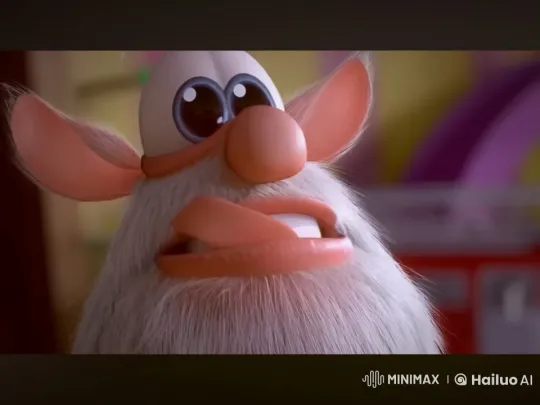 Fluffy-Bearded Creature Drives Toy Car in Indoor Rampage – AI Generated Video | Hailuo AI