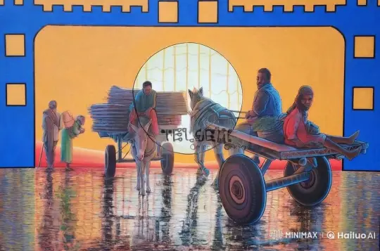 Culturally Rich Daily Life Scene with Horse Carts – AI Generated Video | Hailuo AI