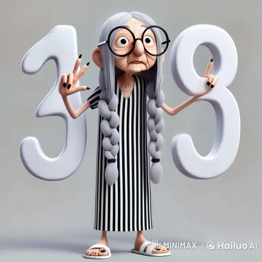 Animated Elderly Character Introduces Numbers 3 and 8 – AI Generated Video | Hailuo AI