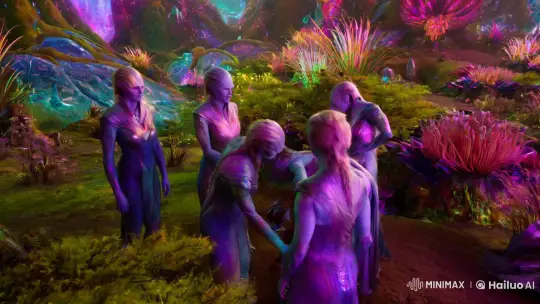 Extraterrestrial Harmony in an Iridescent Alien World – AI Generated Video | Hailuo AI