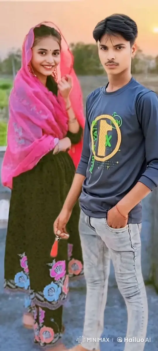 Romantic Couple Enjoying Sunset in Traditional Attire – AI Generated Video | Hailuo AI