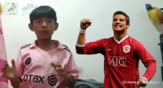 Boy and Person in Red Share a Joyful Embrace – AI Generated Video | Hailuo AI