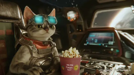 Cat in Spacesuit Explores Spaceship Cockpit – AI Generated Video | Hailuo AI