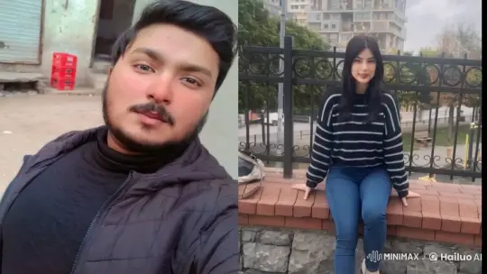 Couple's Tender Kiss on Split-Screen Video – AI Generated Video | Hailuo AI