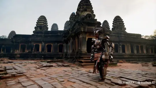 Robotic Guardian in Ancient Angkor Wat – AI Generated Video | Hailuo AI