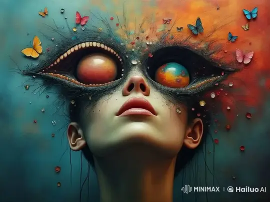 Surreal Live2D Animation with Fluttering Butterflies – AI Generated Video | Hailuo AI
