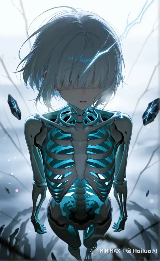 Ethereal Woman with Pulsing Skeleton in Live2D Animation – AI Generated Video | Hailuo AI