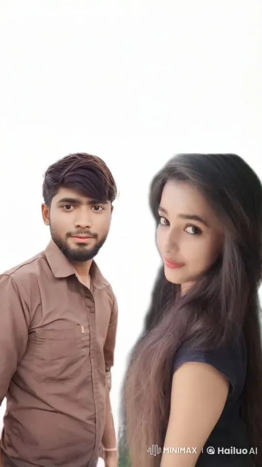 Young Couple in White Background Embracing Tenderly – AI Generated Video | Hailuo AI