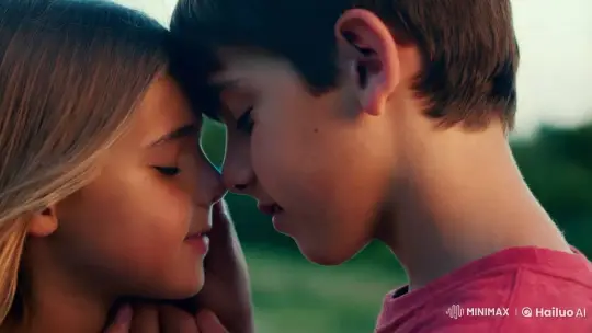 Aesthetic Intimacy: Young Couple's Serene Outdoor Kiss – AI Generated Video | Hailuo AI