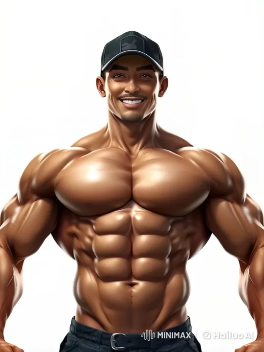 Confident Bodybuilder in Live2D With Dynamic Gestures – AI Generated Video | Hailuo AI