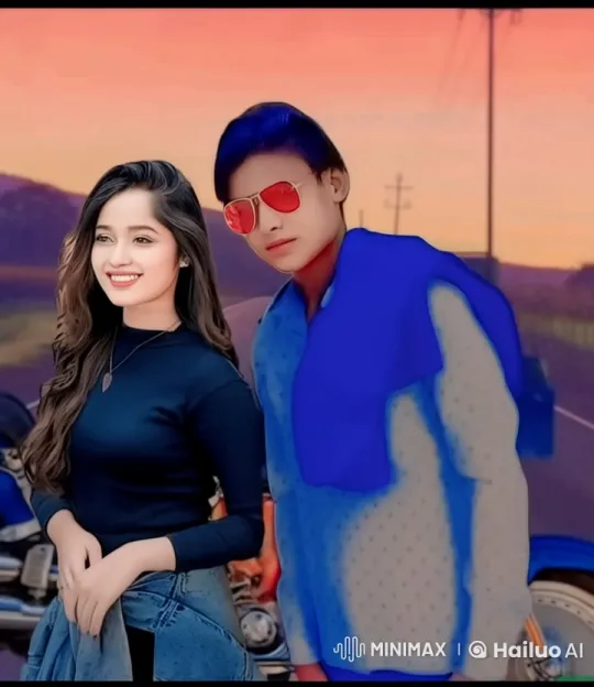 Romantic Couple Embracing at Sunset in Live2D Animation – AI Generated Video | Hailuo AI