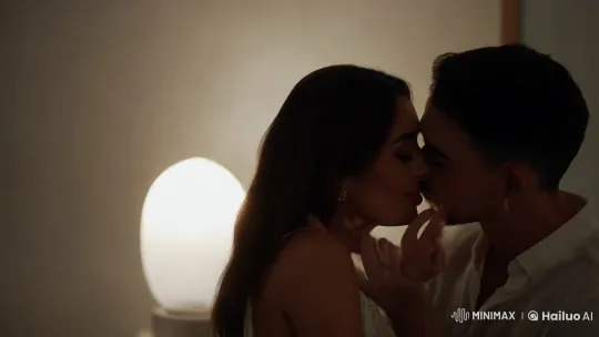 Intimate Kiss Captured in Serene, Artful Slow Motion – AI Generated Video | Hailuo AI
