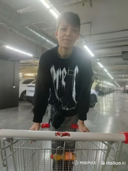 Infants Joyride in Shopping Cart, Heading Into Sunset – AI Generated Video | Hailuo AI