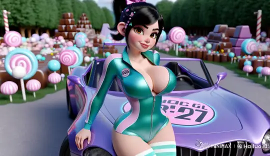 Vibrant Candy-Themed Live2D Scene with Confident Character – AI Generated Video | Hailuo AI