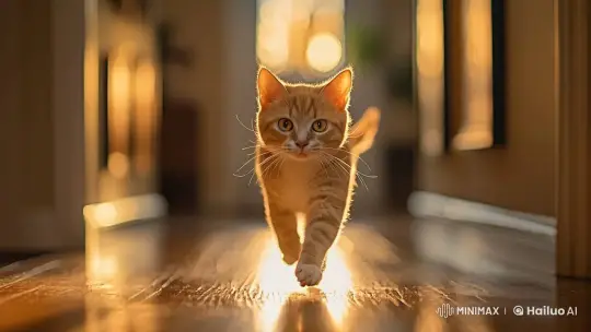 Cat Escapes Dog Through Time-Traveling Light Tunnel – AI Generated Video | Hailuo AI