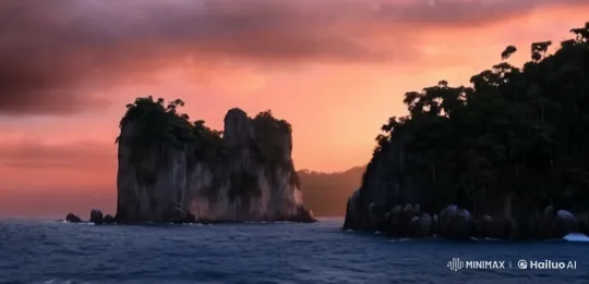 Arabic Men Arrive at Mysterious Island After Struggle – AI Generated Video | Hailuo AI