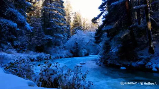 Winter's Serenity: A Snowy Forest Scene – AI Generated Video | Hailuo AI