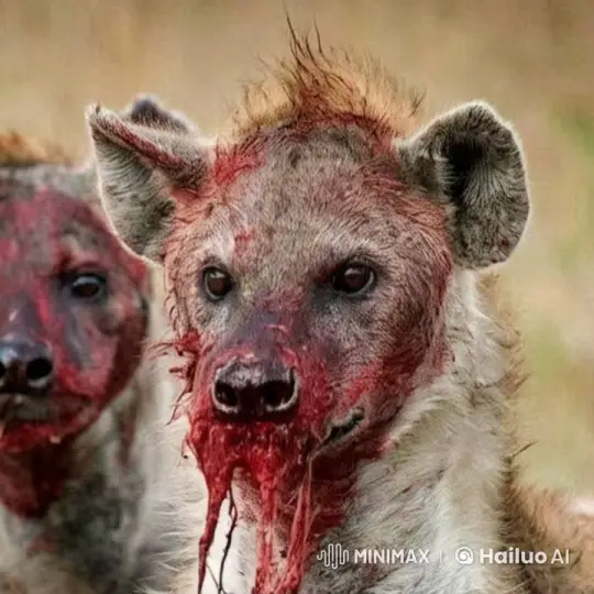 Wild Hyenas Display Gentle Smiles in Shaky Live2D Video – AI Generated Video | Hailuo AI