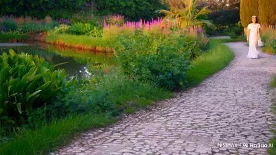 Title: "Hath Milana: Aesthetic Ritual in Serene Garden" – AI Generated Video | Hailuo AI