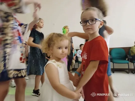 Children Dancing and Interacting in Joyful Scene – AI Generated Video | Hailuo AI