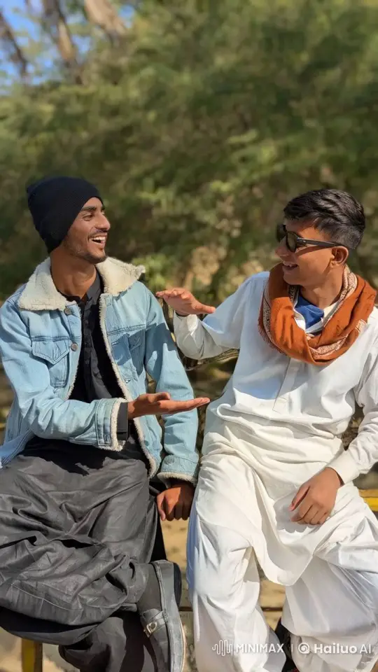 Two Friends Share a Tender Moment on a Bench – AI Generated Video | Hailuo AI
