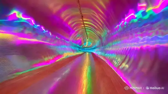 Infinite Corridor: First-Person Journey Through a Kaleidoscopic Tunnel – AI Generated Video | Hailuo AI