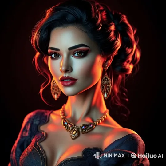 Live2D Animation: Graceful Woman in Elegant Attire – AI Generated Video | Hailuo AI