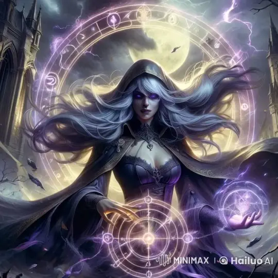 Sorceress Unleashes Fury Under Full Moon's Glow – AI Generated Video | Hailuo AI