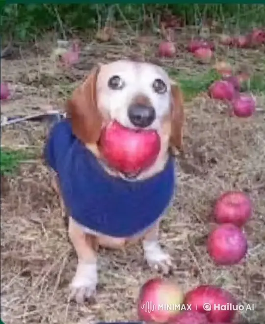 Dog Morphs into Multitude, Illuminates Apple Orchard – AI Generated Video | Hailuo AI