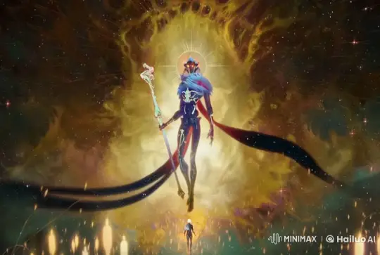 Divine Encounter in Cosmic Majesty – AI Generated Video | Hailuo AI