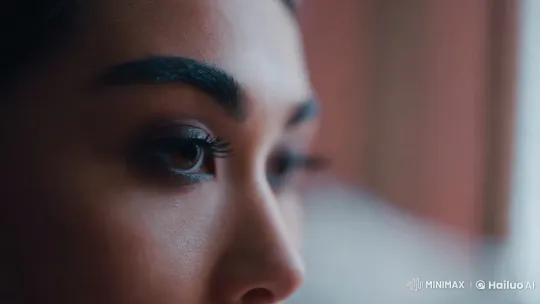 Intimate Focus on Expressive Eyes and Eyebrow – AI Generated Video | Hailuo AI