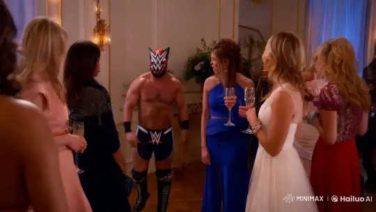 WWE Wrestler Unmasks as Emma Watson at Elegant Party – AI Generated Video | Hailuo AI