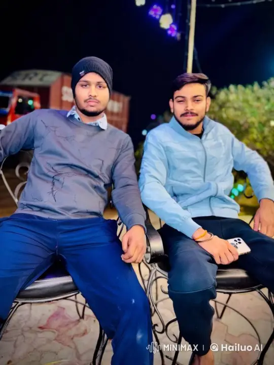 Nighttime Outdoors: Two Men Share a Gentle Moment – AI Generated Video | Hailuo AI