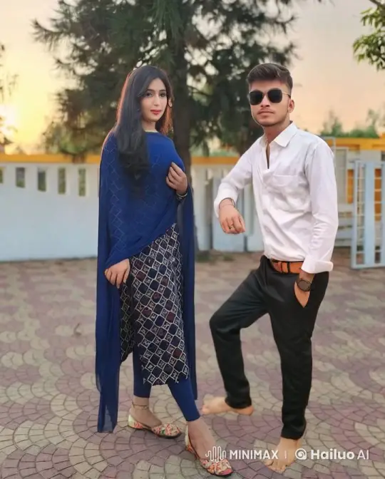 Evening Stroll: Young Couple's Playful Interaction – AI Generated Video | Hailuo AI