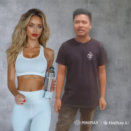 Couple Shares Intimate Moment Against Gray Wall – AI Generated Video | Hailuo AI