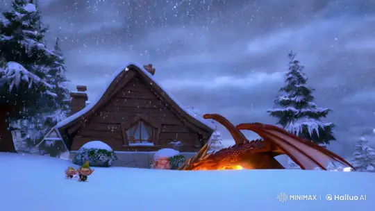 Goblins vs. Dragon in a Winter Wonderland Battle – AI Generated Video | Hailuo AI