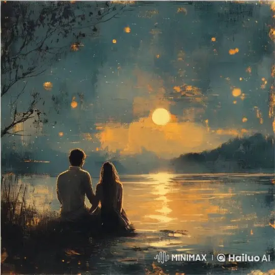 Couple's Intimate Lakeside Dusk in Live2D Animation – AI Generated Video | Hailuo AI