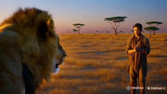 Shikari's Solitary Supplication in the Savannah – AI Generated Video | Hailuo AI
